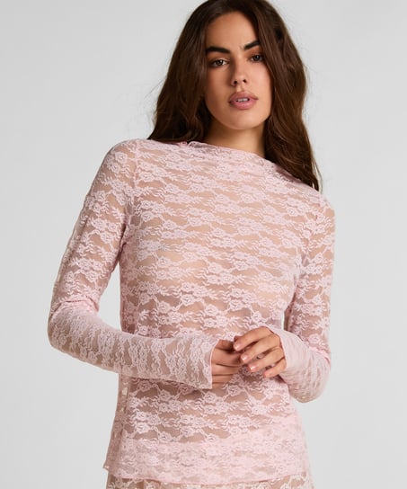 Top Allover Lace, Rosa