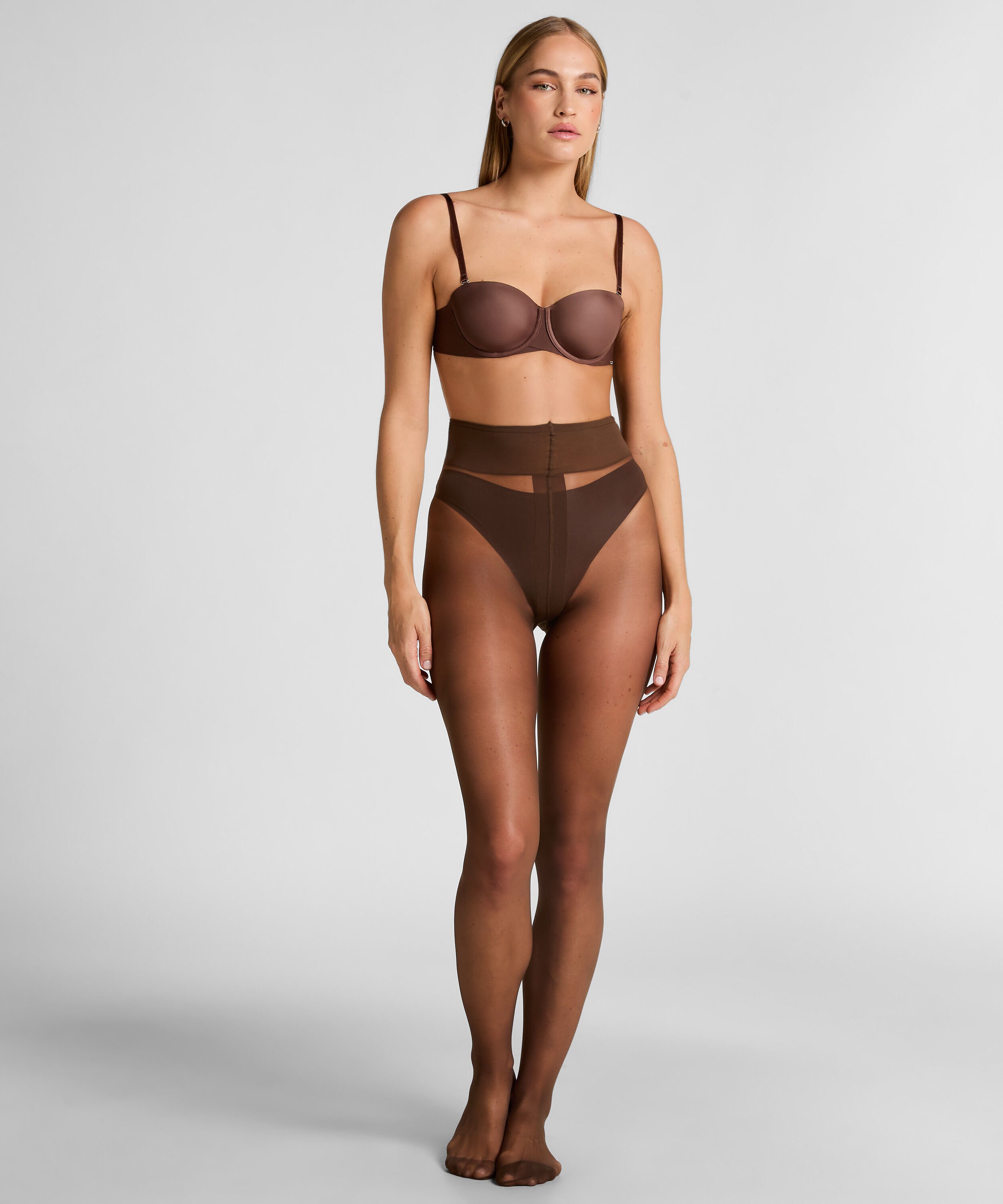 Str&oslash;mpebukse 15 Denier Second Skin, Brun