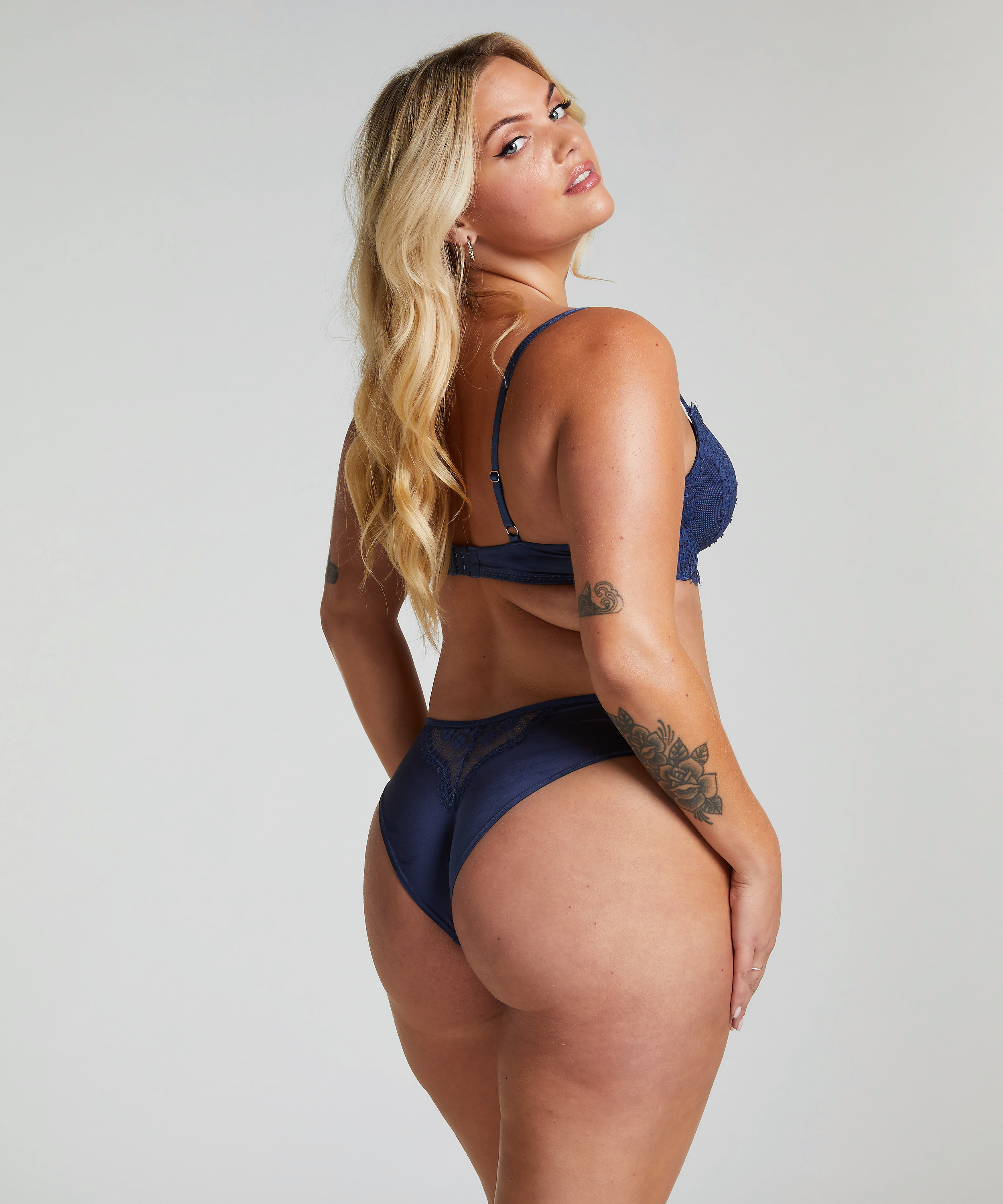 Vatterte bøyle-bh Pearlene, Blå, main