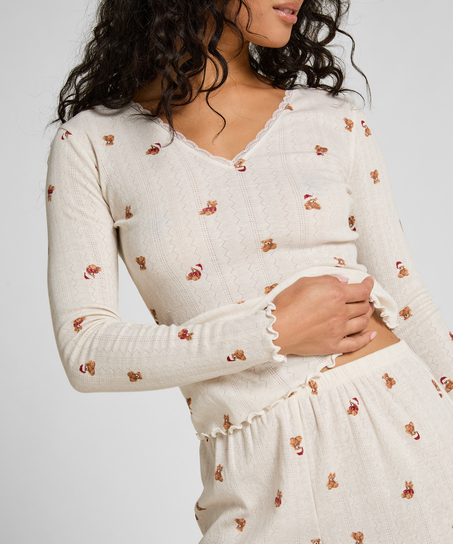 Pointelle Pyjamassett, Hvit