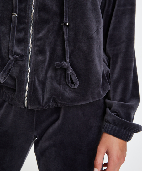 Jacket hoodie velours, Gr&aring;