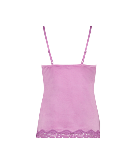 Cami-topp Velours Lace, Rosa