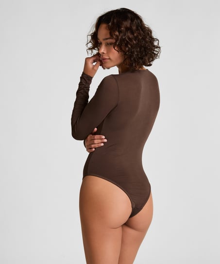 super soft Body med kasjmir skjorte, Brun