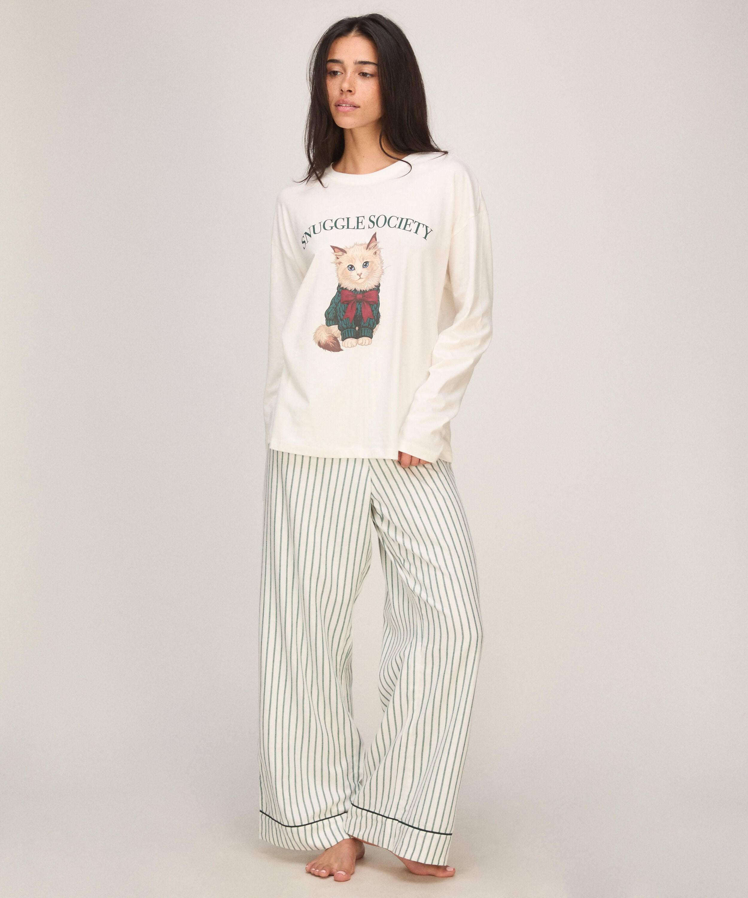 Pyjama Set Viscose, Hvit