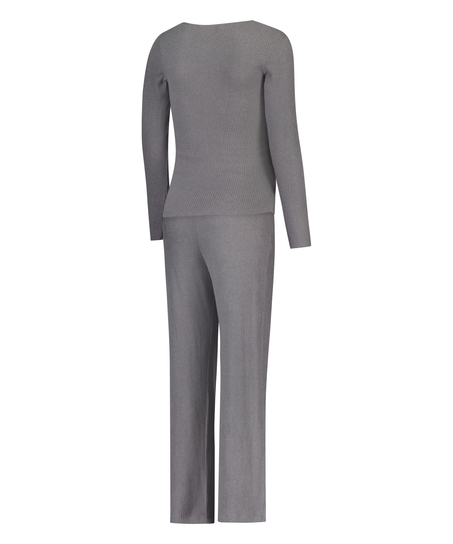 Brushed Rib Mamma-pysjamas, Grå