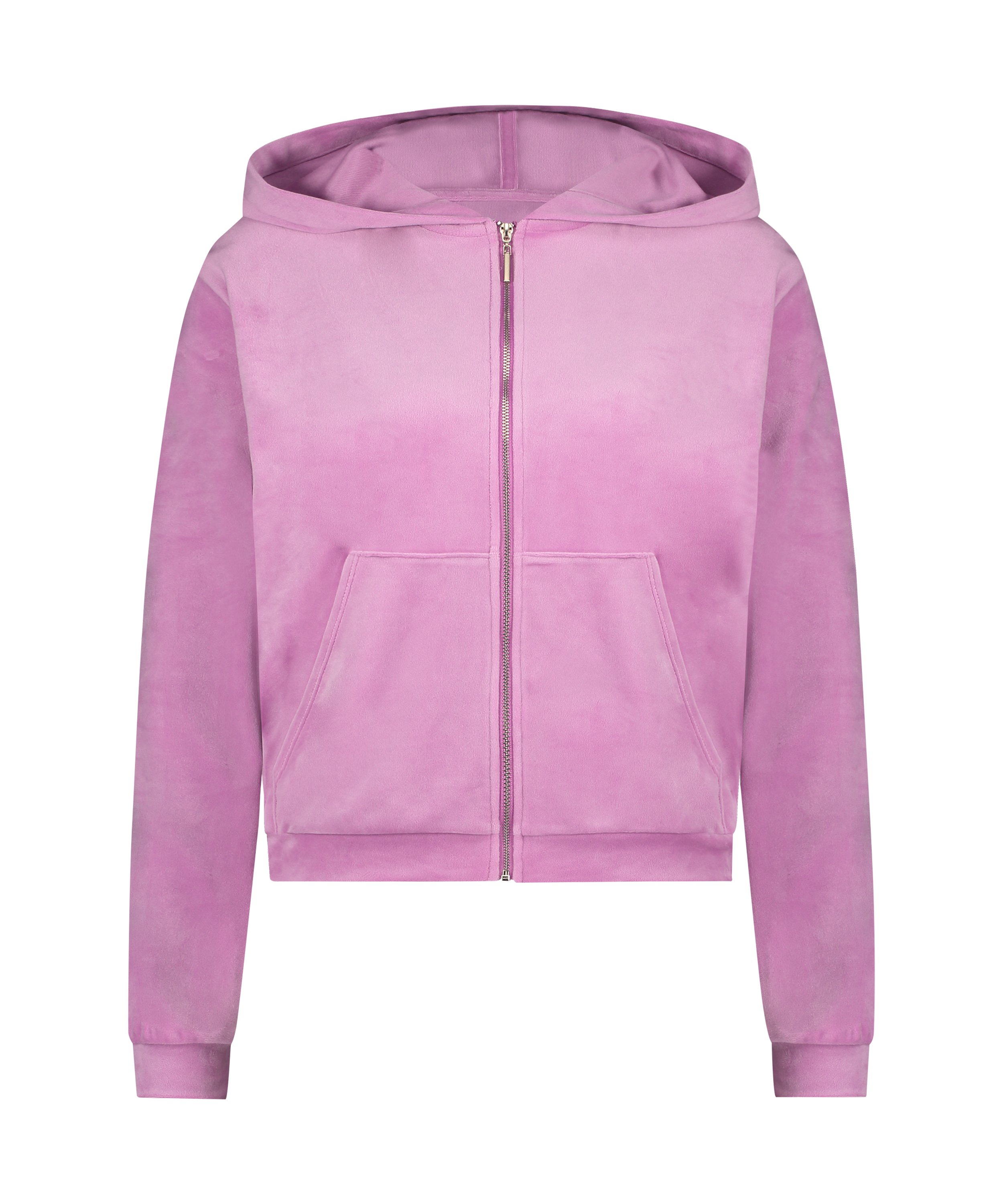 Hoodie jakke i velur, Rosa, main