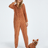 Reinsdyr fleece-onesie, Brun