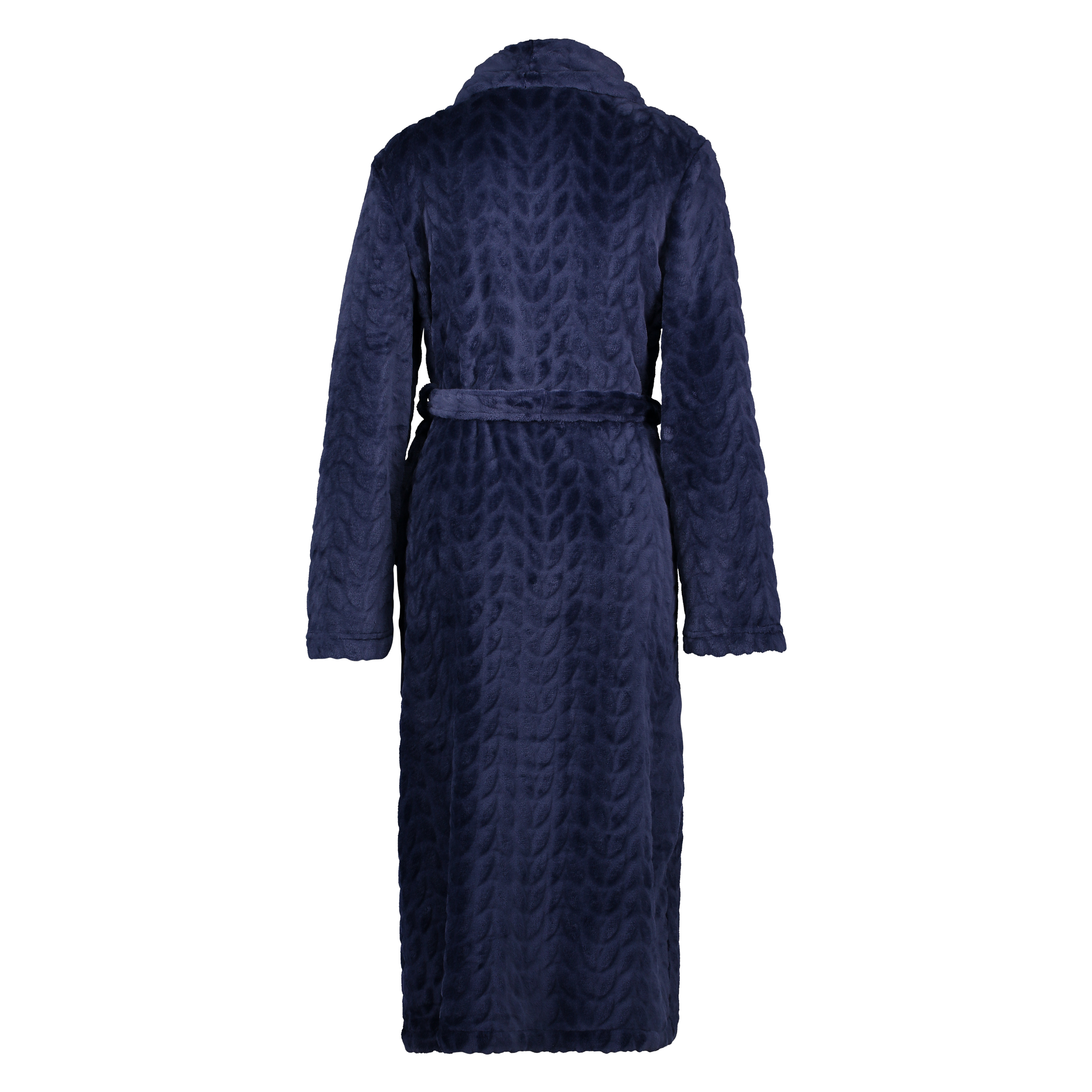 Leaves Fleece Bathrobe, Blå, main