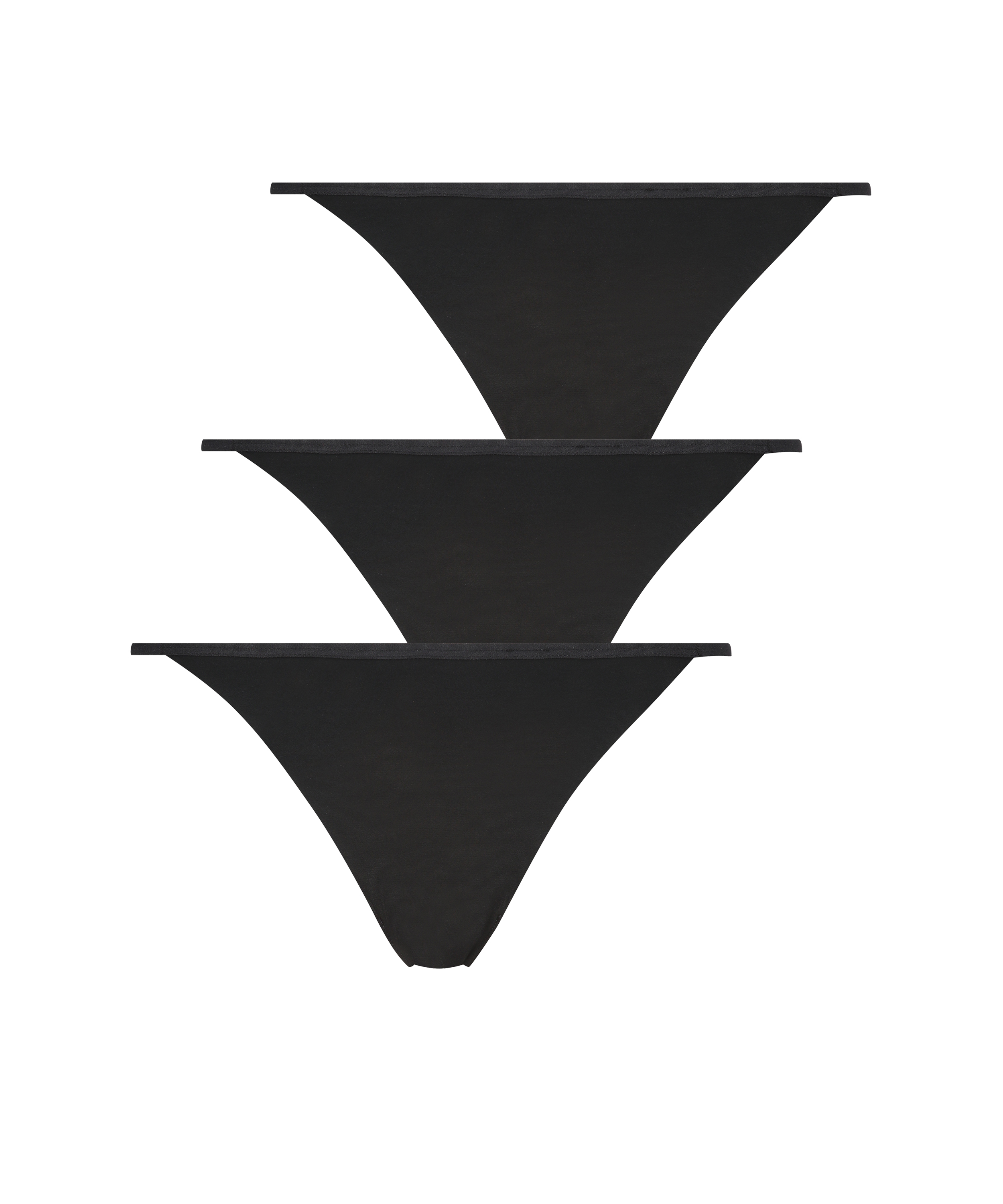 3-pakning Invisible g-streng, Svart, main