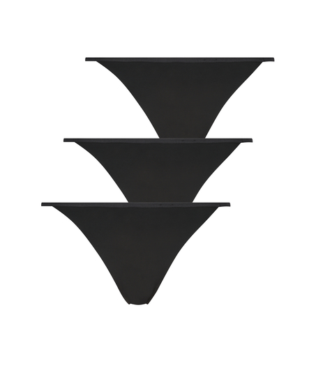 3-pakning Invisible g-streng, Svart