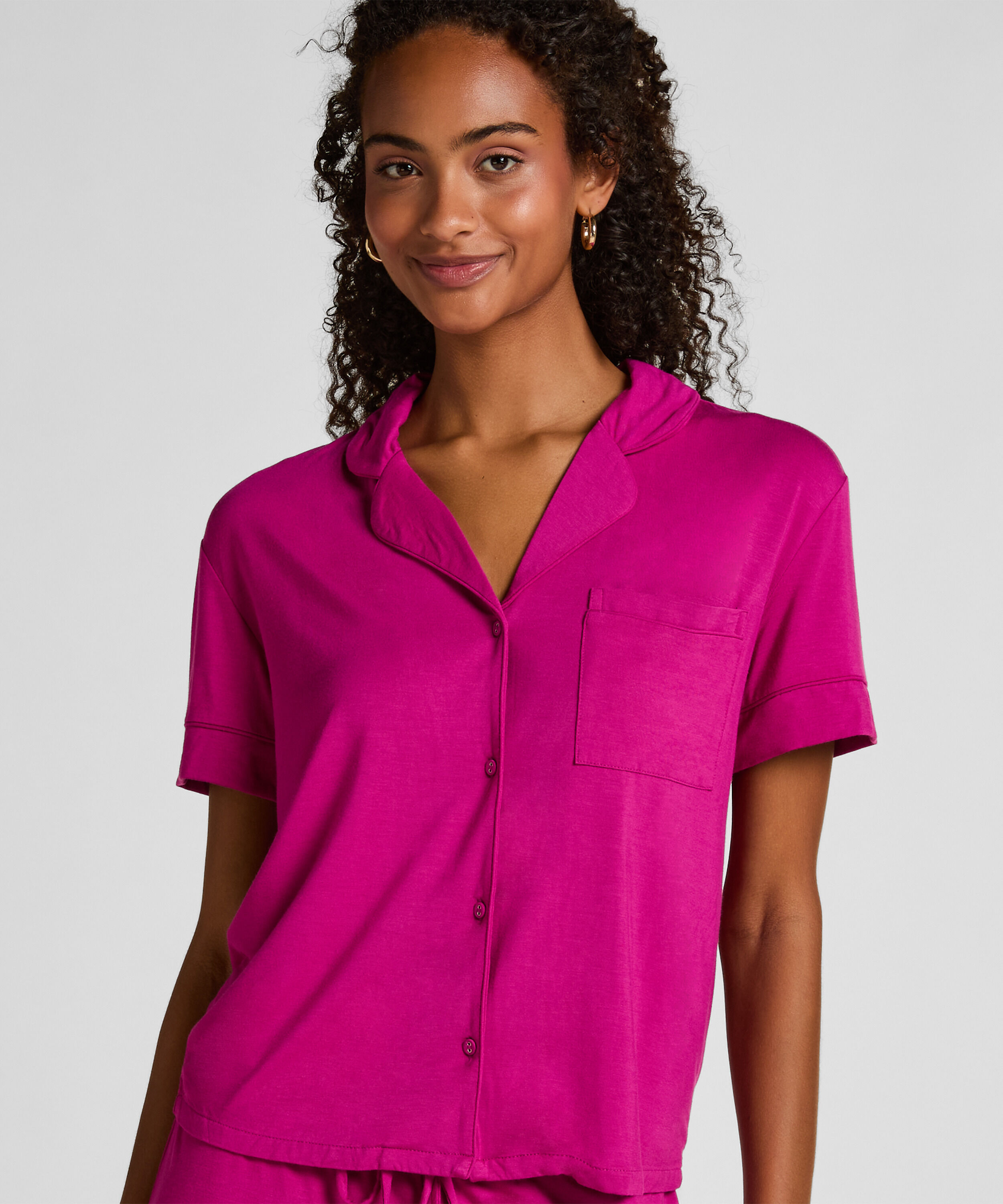 Essential kortermet jakke i jerseystoff, Rosa