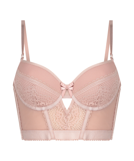 Malika longline polstret spile-BH, Rosa
