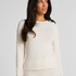 Langermet topp i myk bomull, Beige