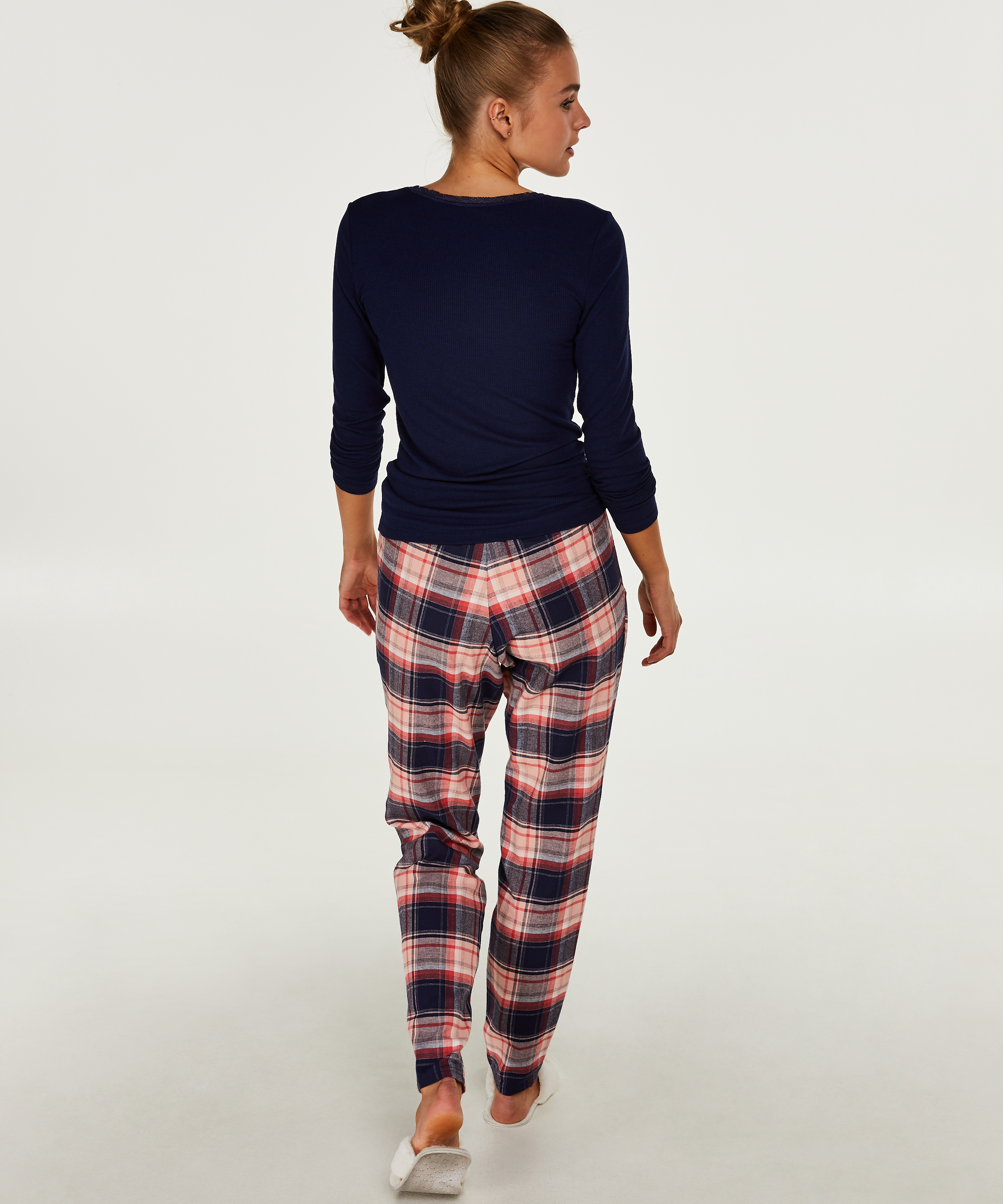 LS ribbestrikket topp med R-hals, Blå, main