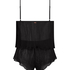 Chiffon plissé camisole-sett, Svart