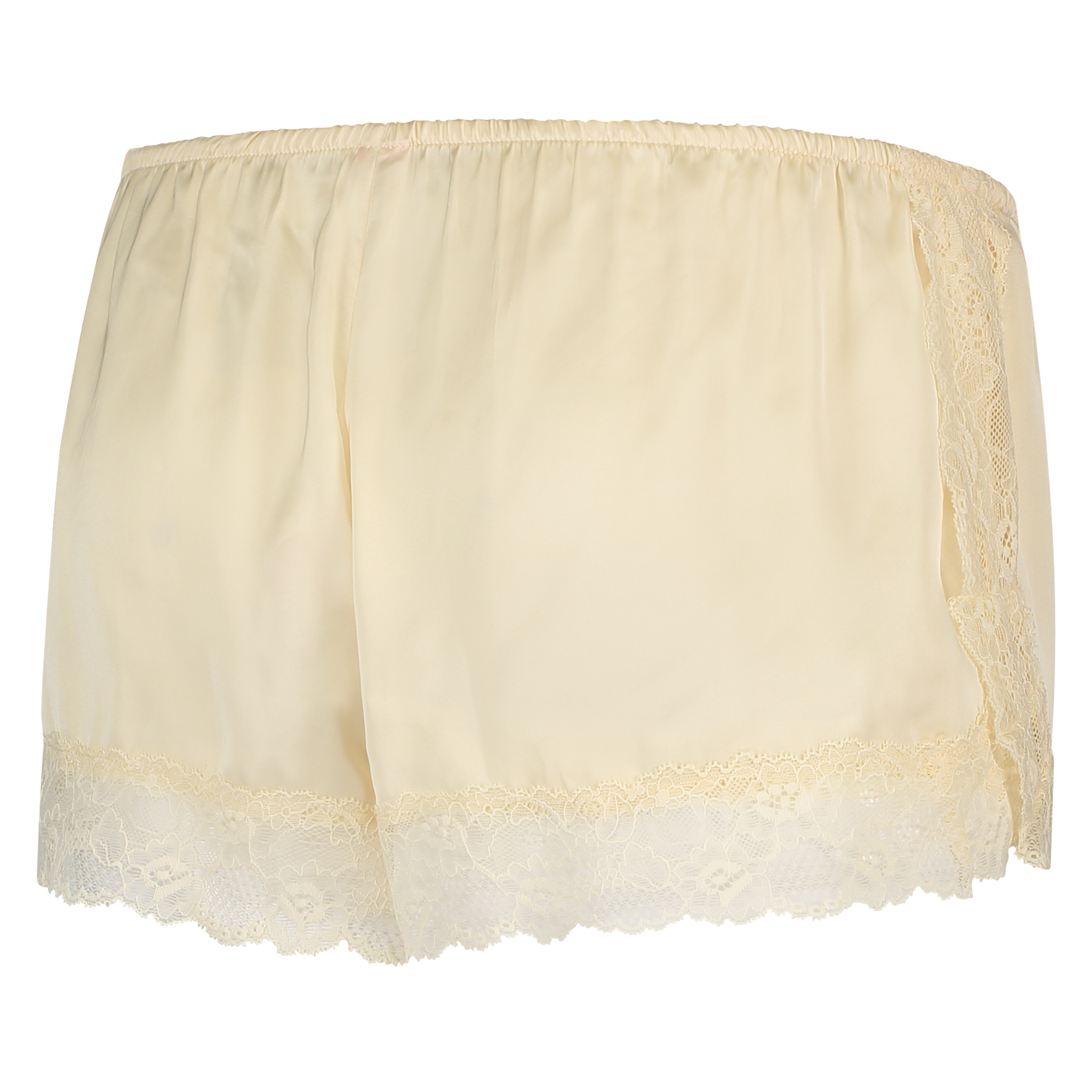 Pyjamasshorts i sateng, Beige, main
