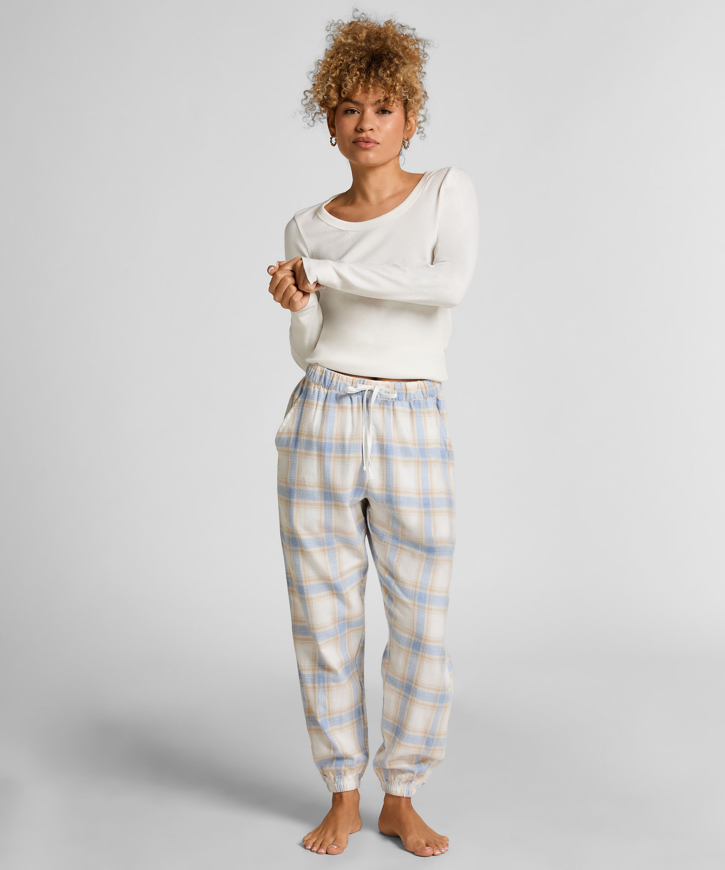 Flannel pysjamasbukse, Blå