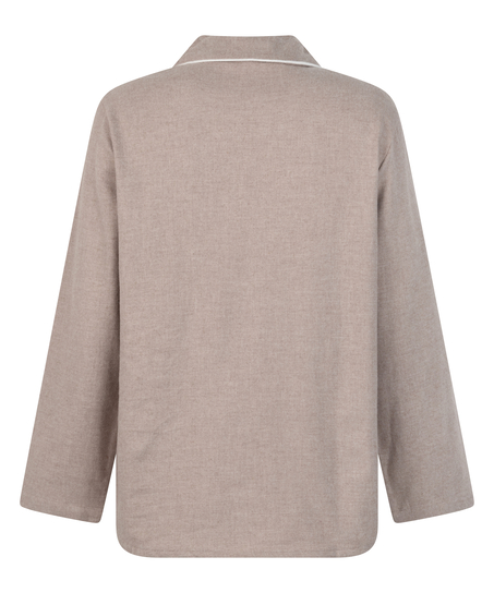 Pysjamatopp Flanell Essentials, Beige