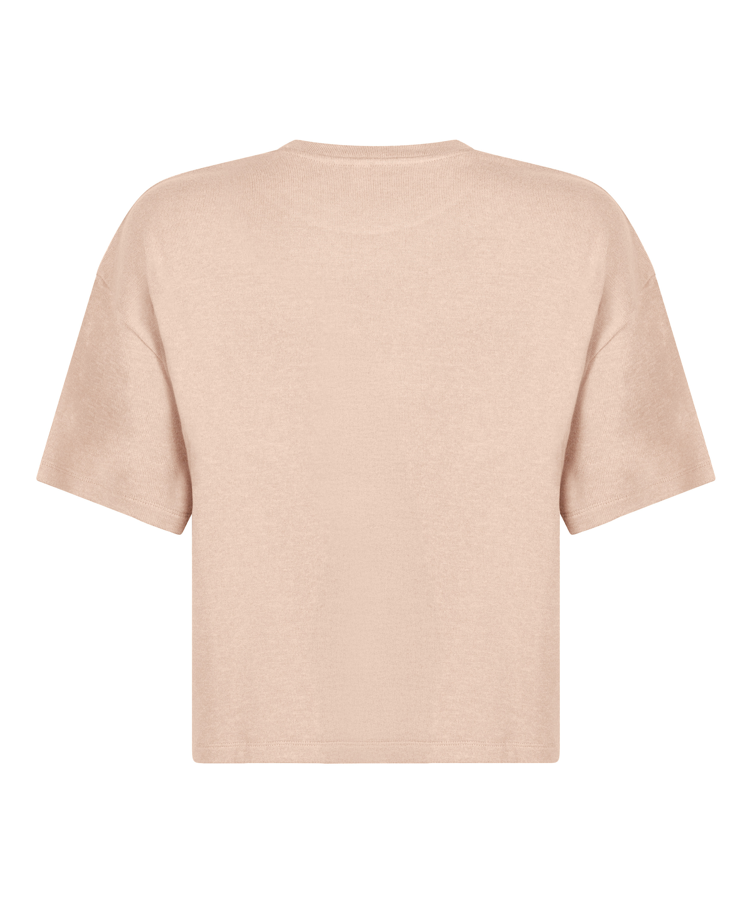 Pysjamastopp i b&oslash;rstet jersey, Beige, main