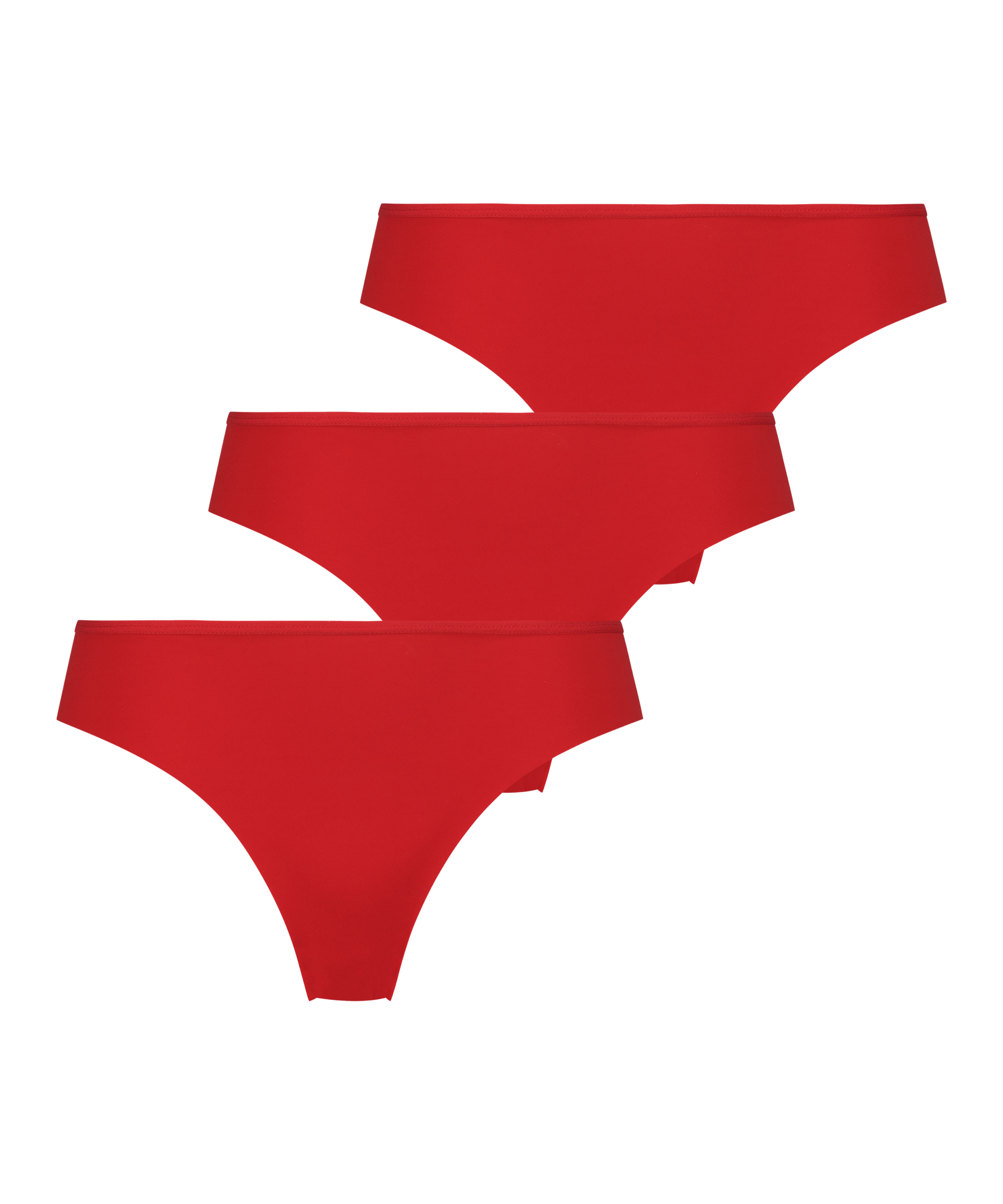 3-pakning usynlige brasilianske truser, Rød, main
