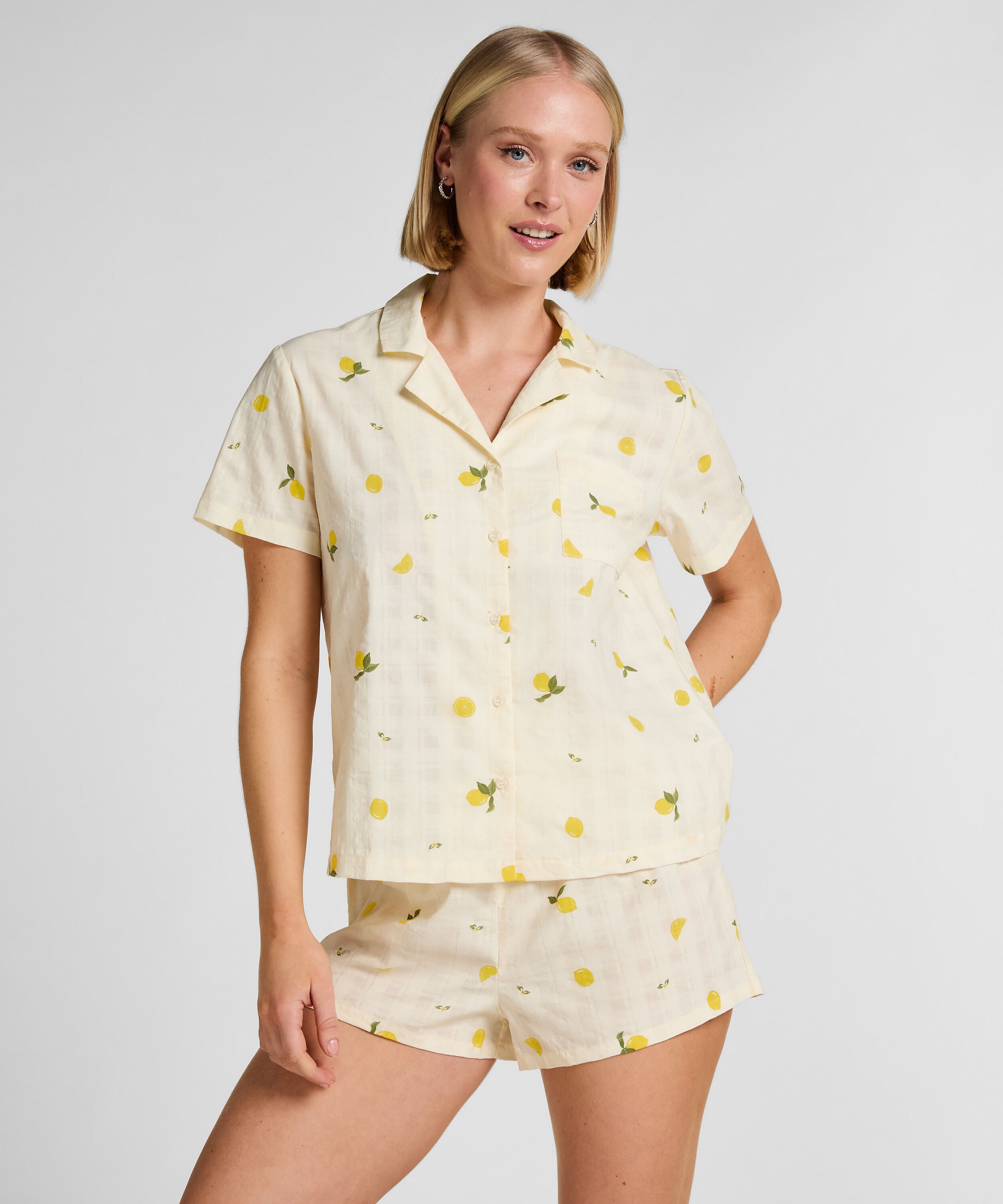Sitron Pyjamas Sett, Hvit Sitron Pyjamas Sett, Hvit