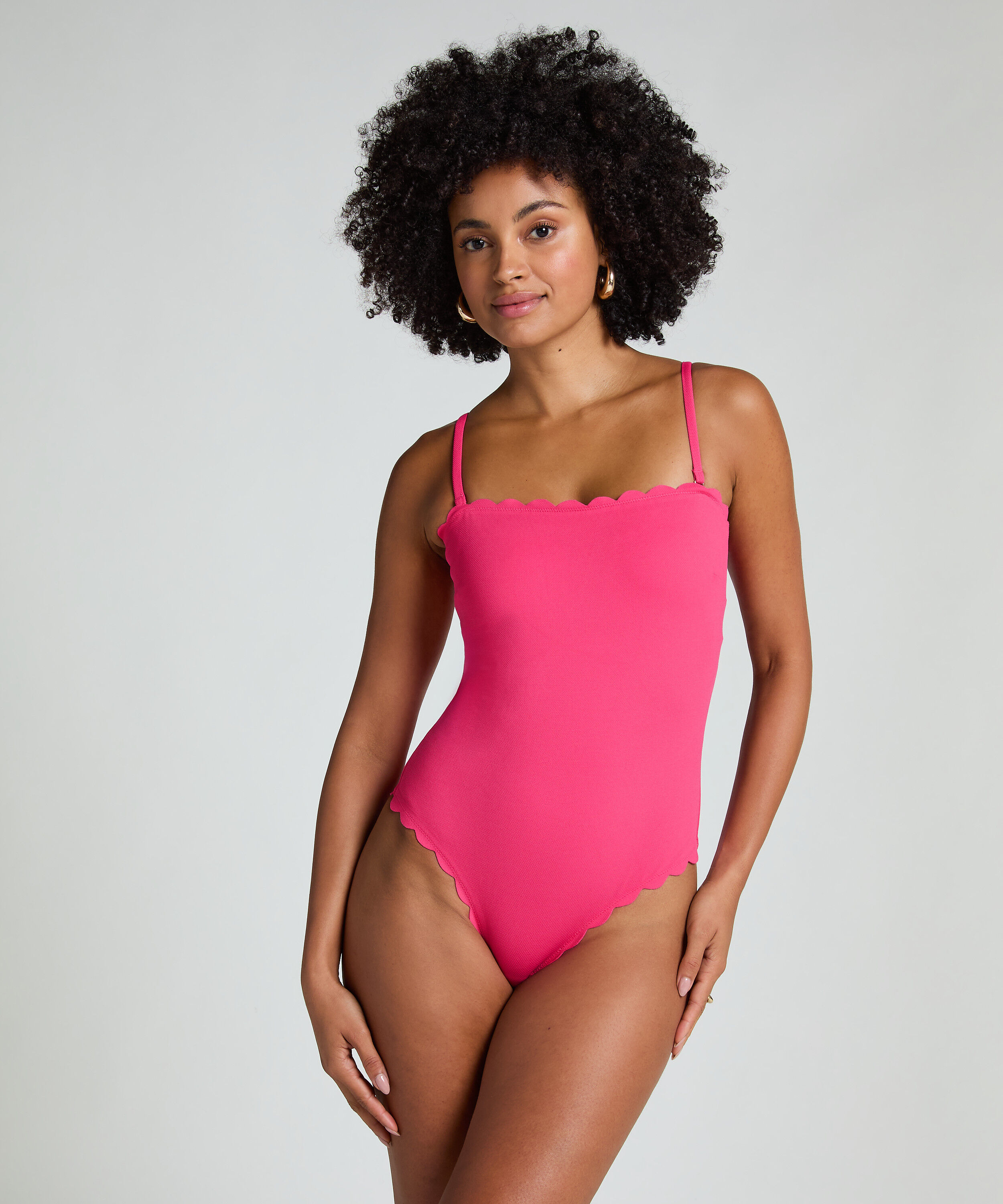 Badedrakt Bandeau Scallop, Rosa