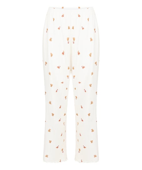 Pyjamabukser Pointelle, Hvit