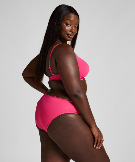 Scallop Polstret bikinitopp med underspiler, Rosa