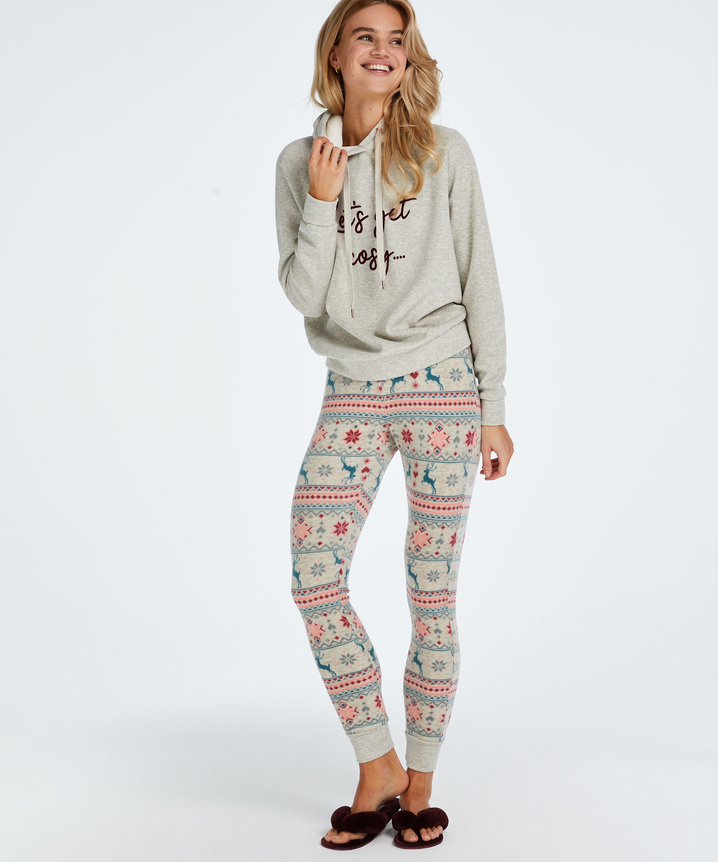 Micro fleece leggings, Beige