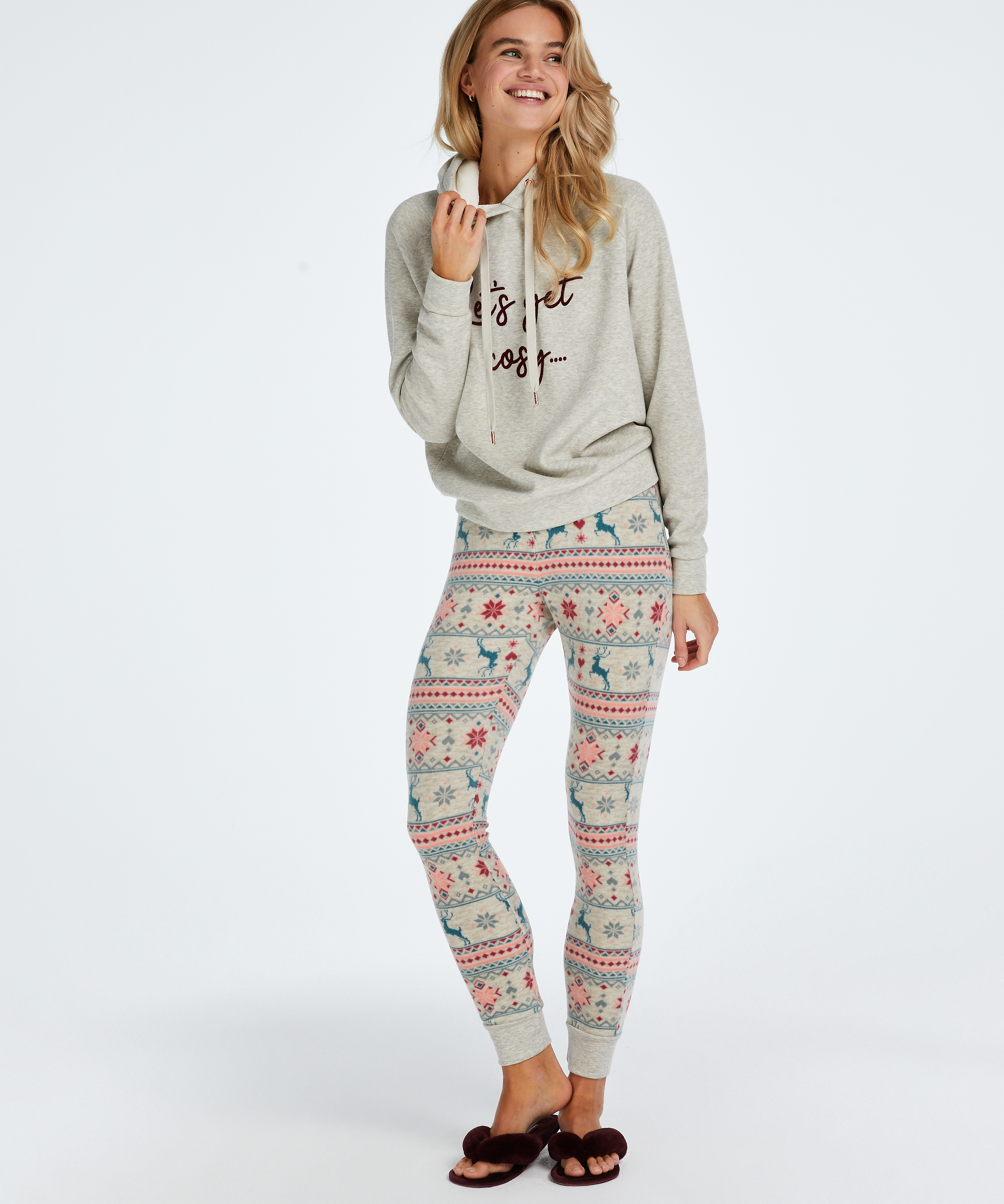 Micro fleece leggings, Beige, main