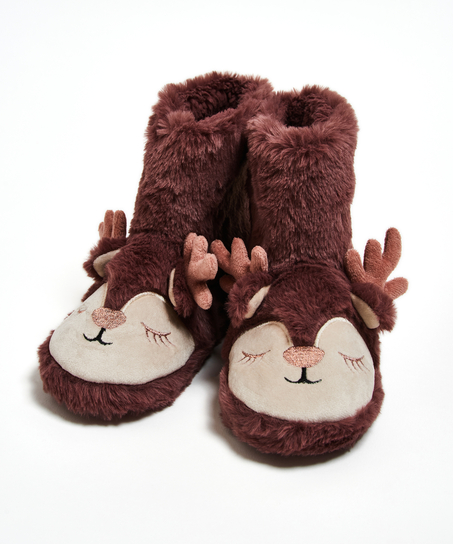 Kids Reindeer Slippers, Lilla