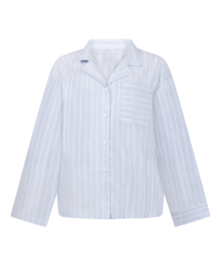 Jacket Woven Cotton Stripe, Bl&aring;