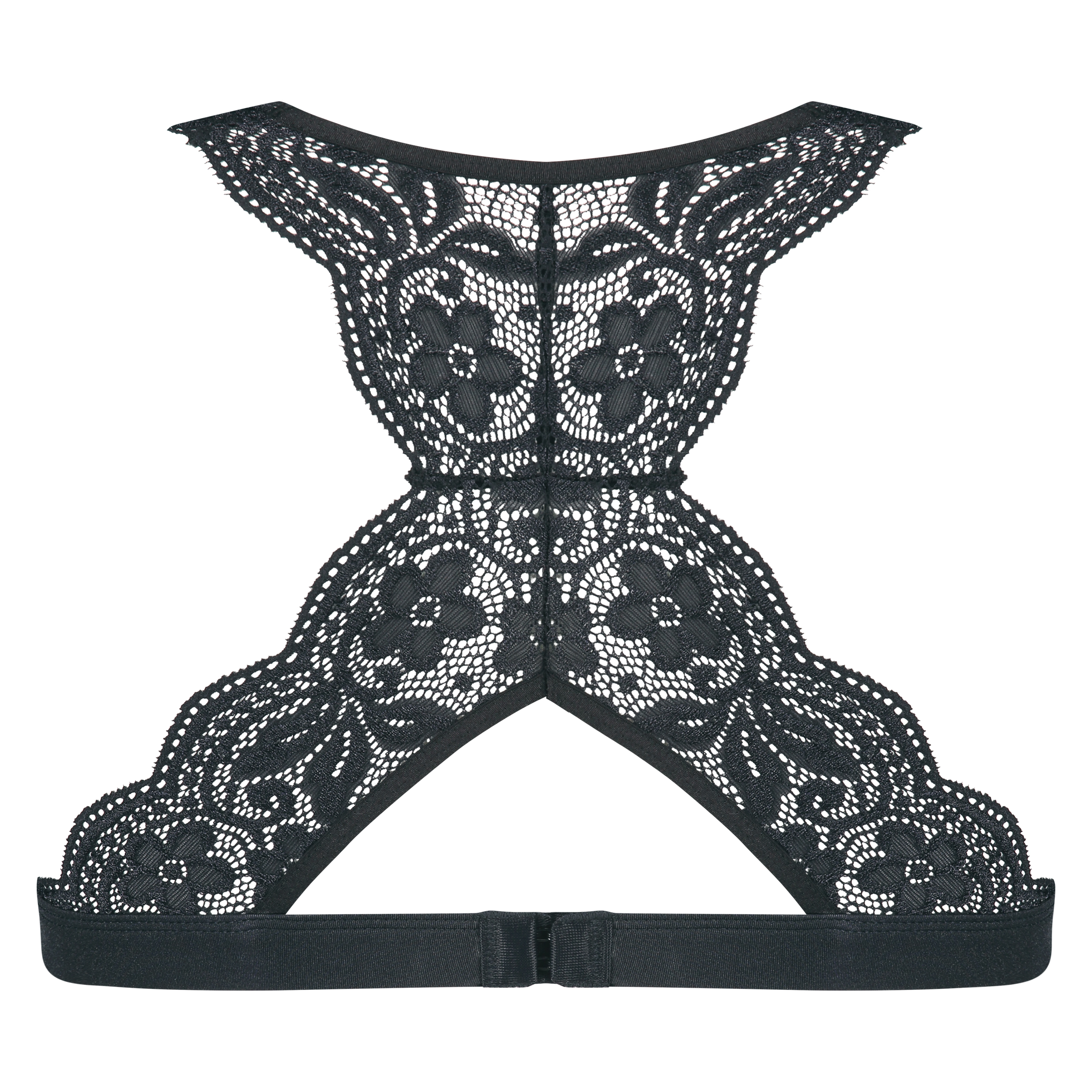 Halter racerback bralette, Svart, main