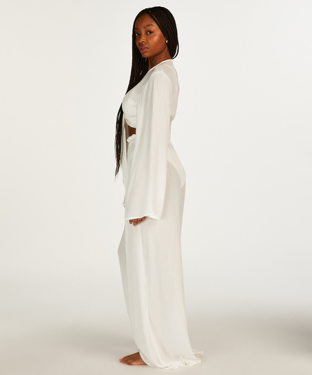 Knot langermet topp, Hvit