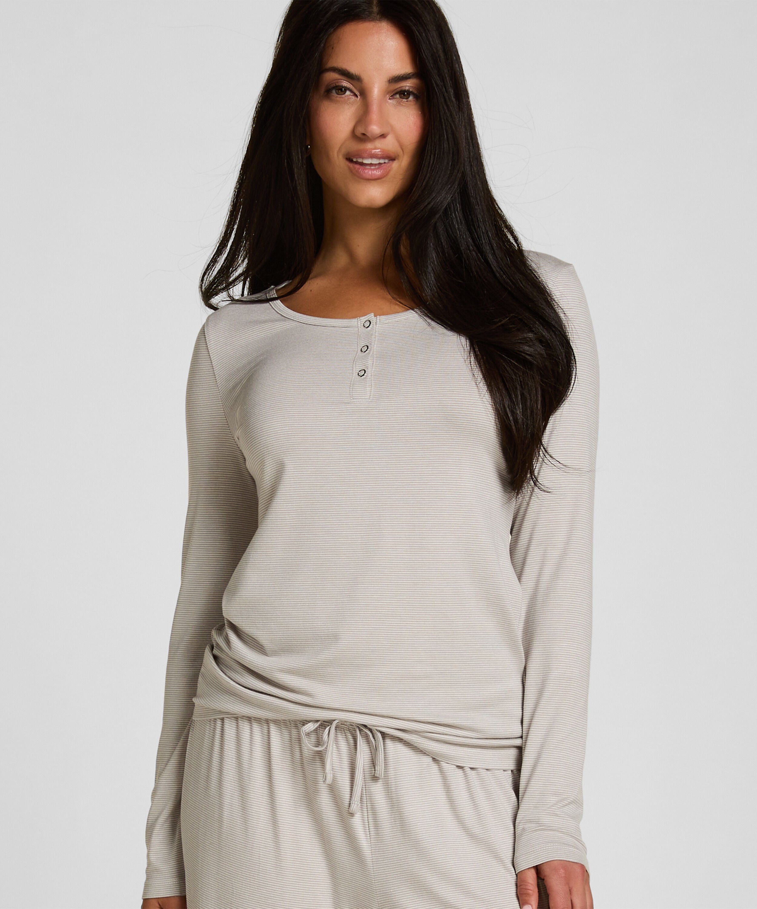 Pyjamas Topp Thin Stripe, Grå Pyjamas Topp Thin Stripe, Grå