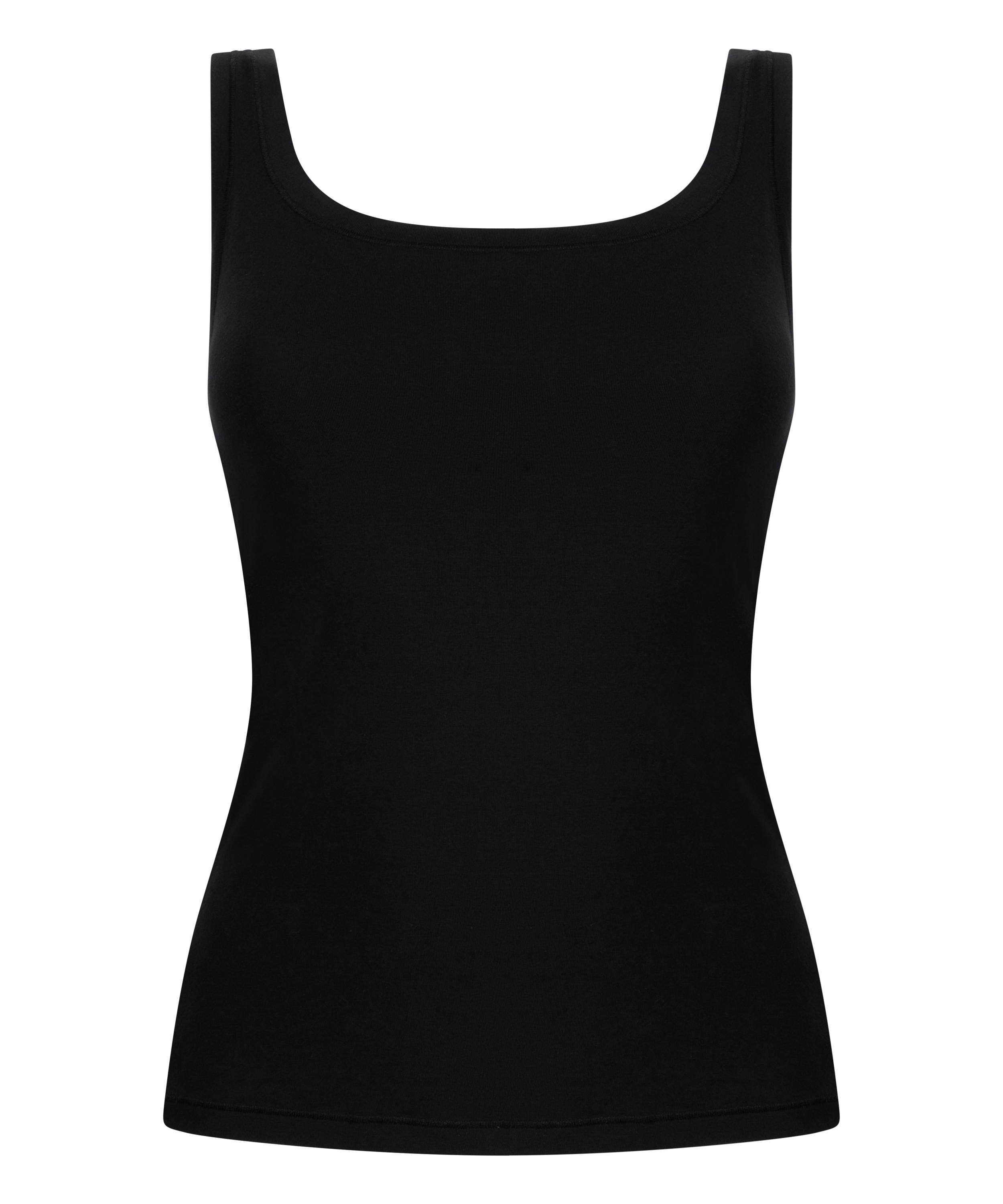 Singlet tanktop i myk bomull, Svart, main