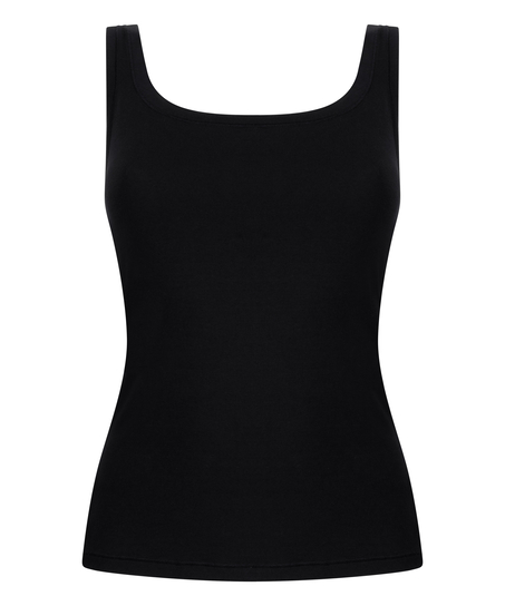 Singlet tanktop i myk bomull, Svart