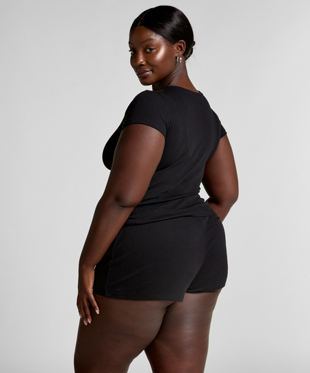 Pointelle topp, Svart