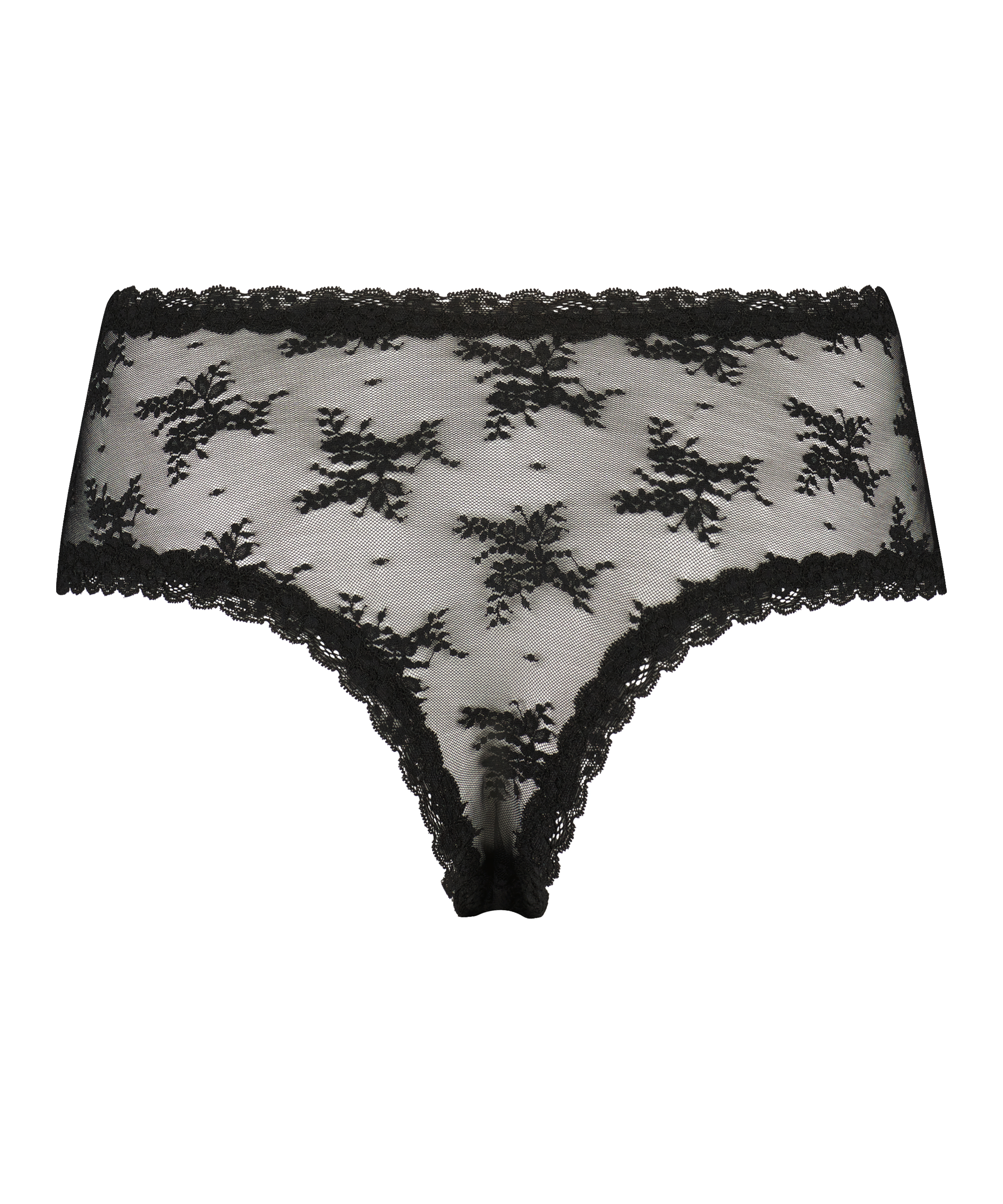 V-formet brasiliansk i mesh Curvy, Svart, main