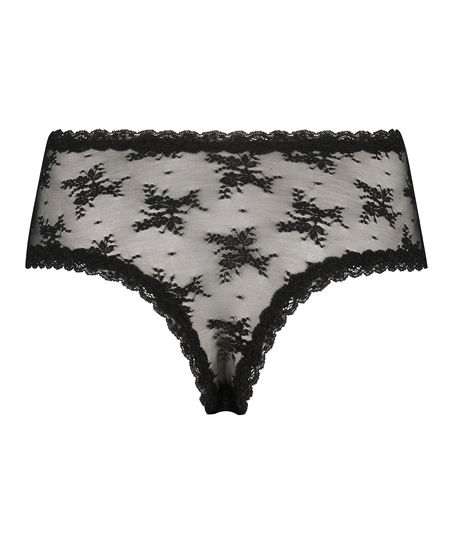 V-formet brasiliansk i mesh Curvy, Svart