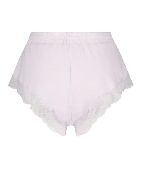 Mia rib lace shorts, Lilla