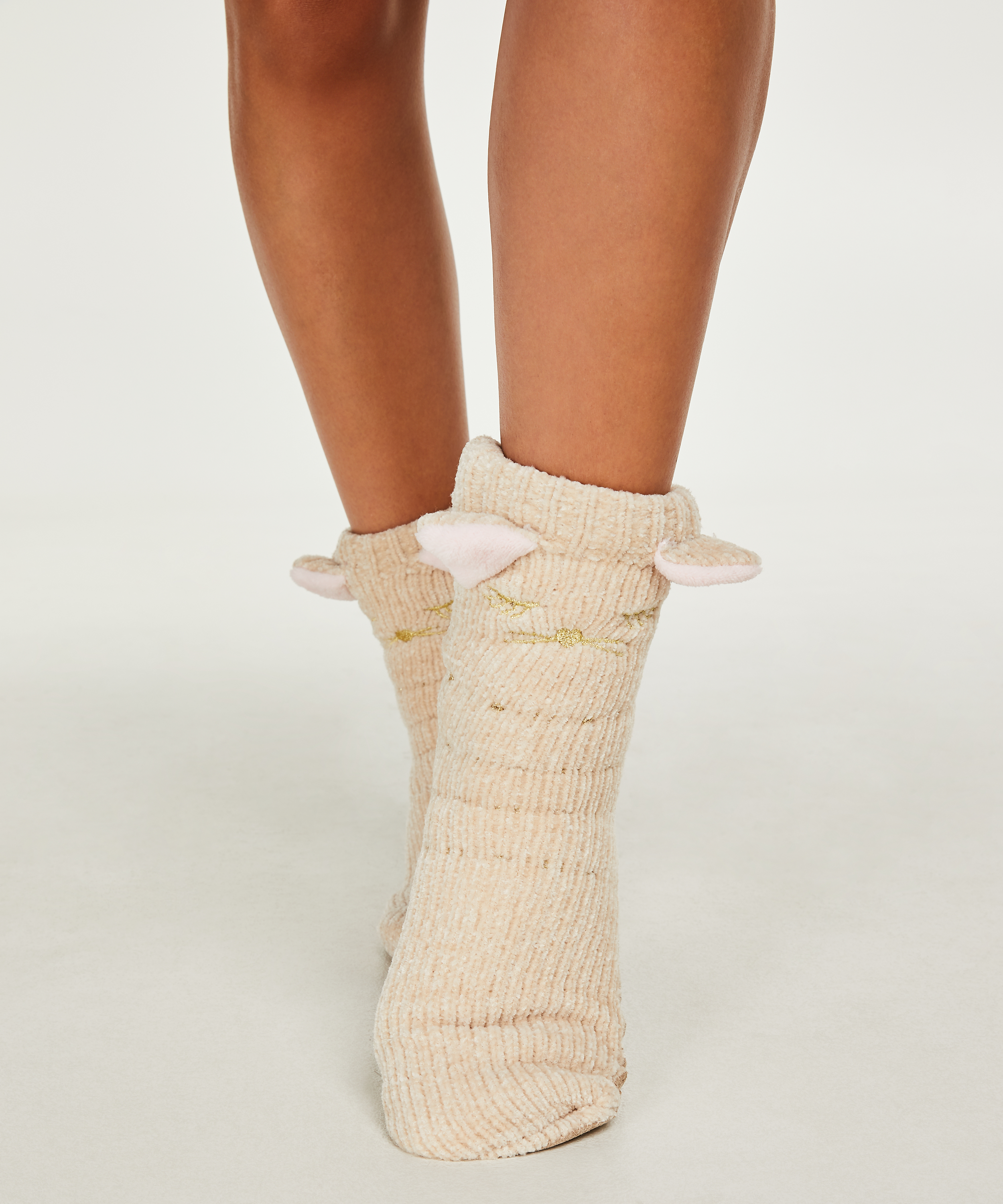 Fluffy Slipper Socks, Hvit, main