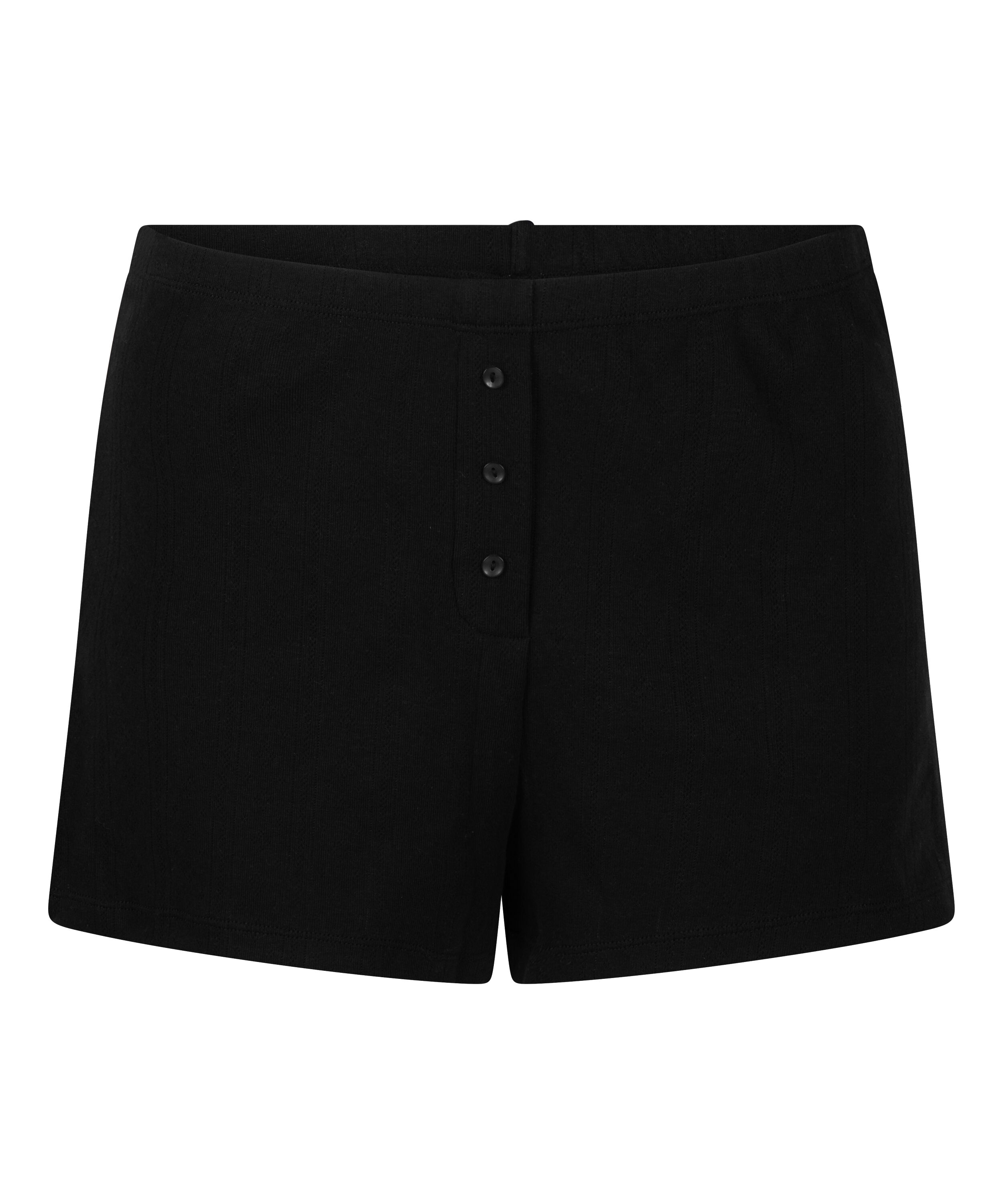 Pointelle shorts, Svart