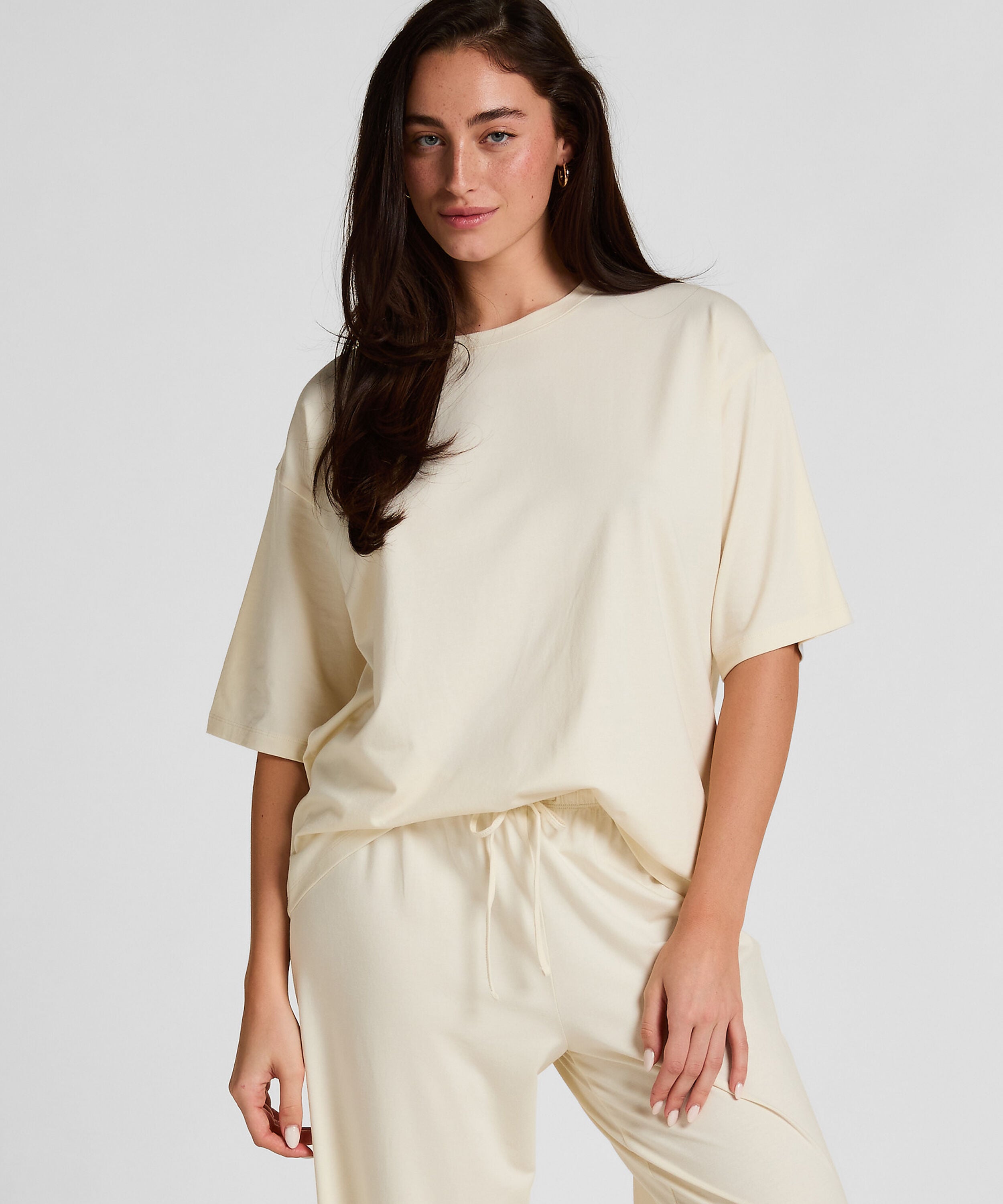 Pyjama Top Loose, Hvit Pyjama Top Loose, Hvit