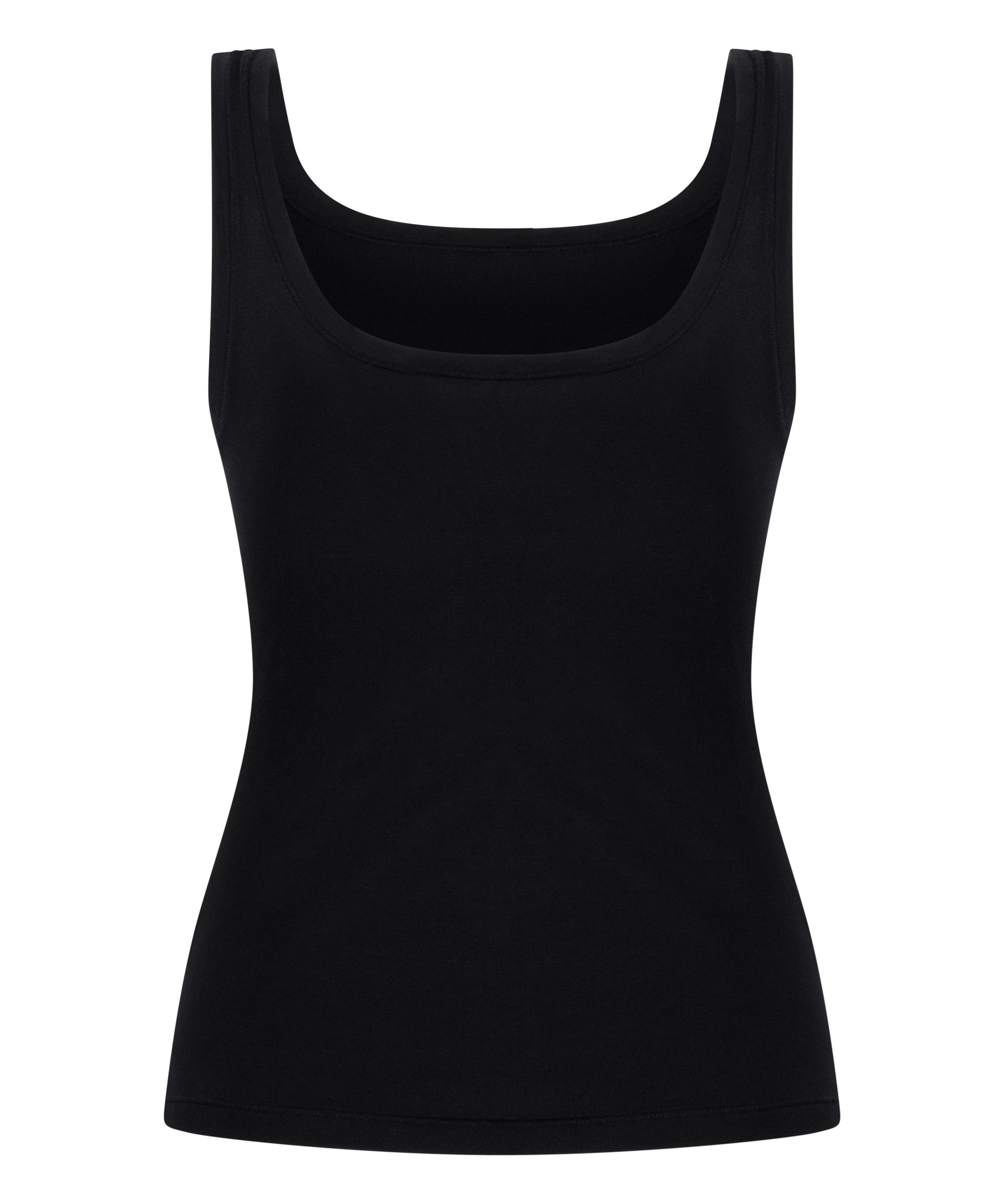 Singlet tanktop i myk bomull, Svart, main