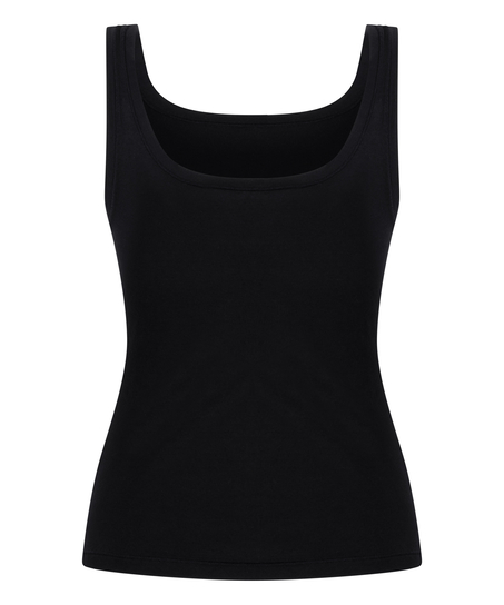 Singlet tanktop i myk bomull, Svart
