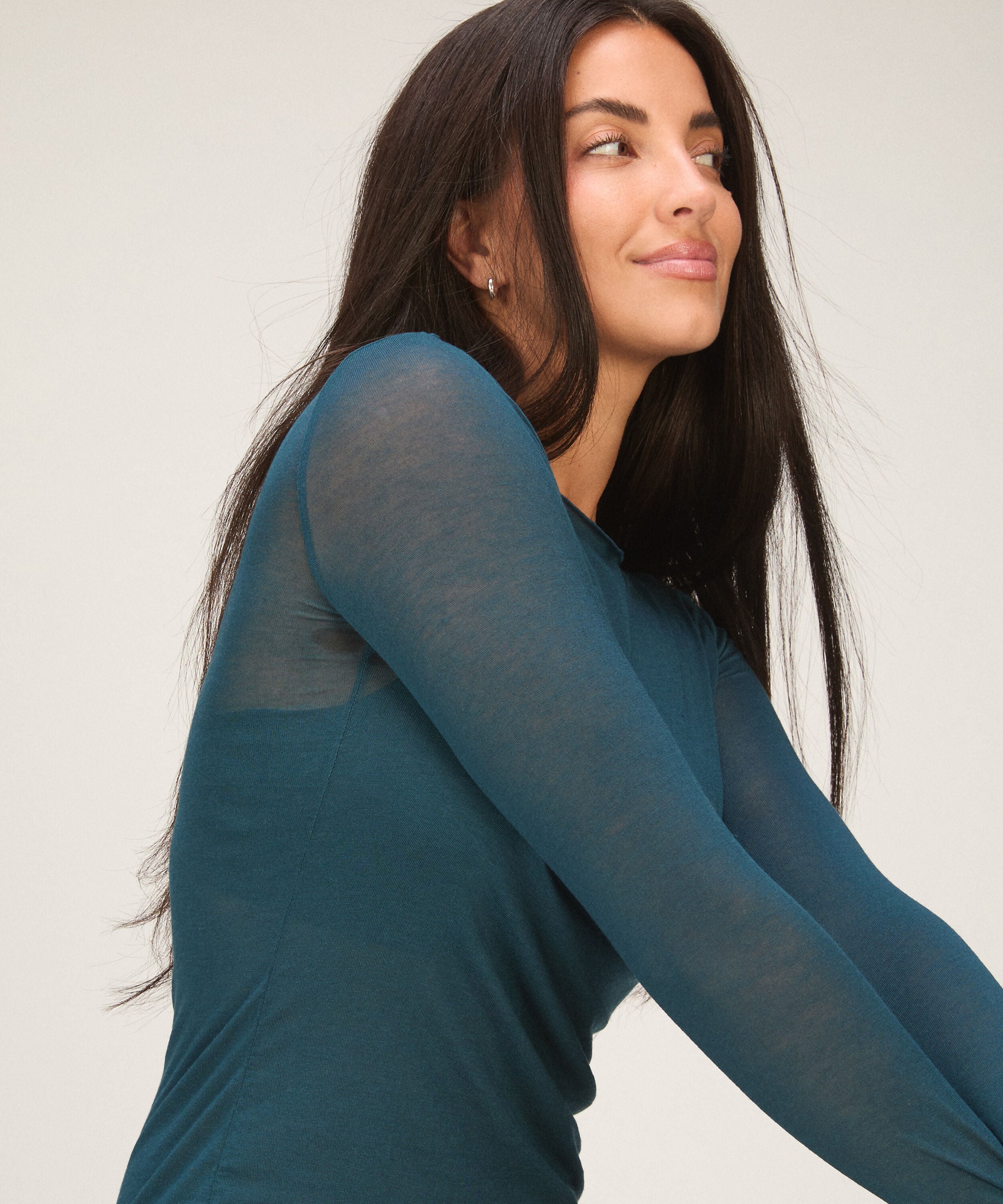 super soft Båthals med Cashmere Skjorte, Blå