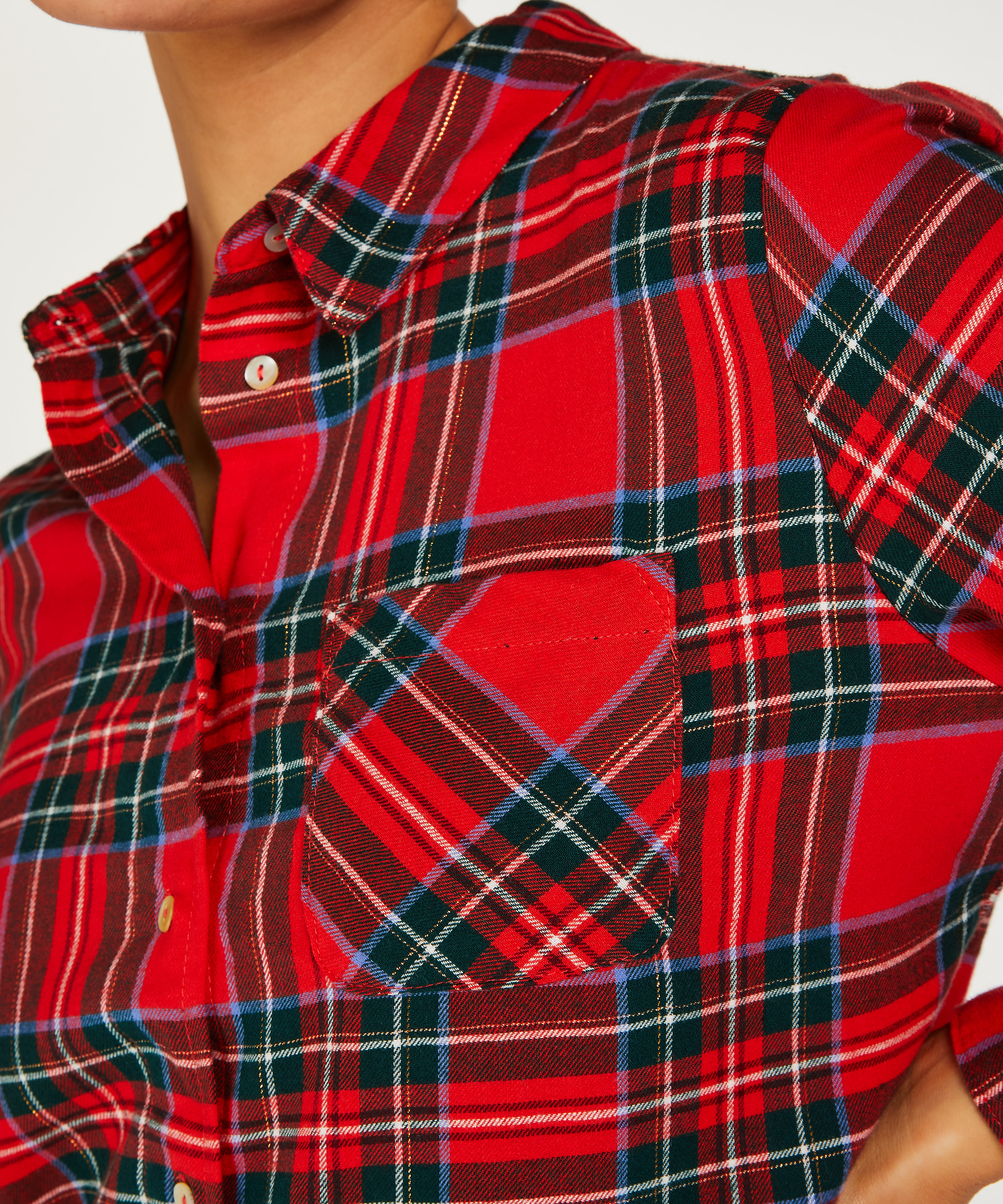 Menshirt nattskjorte i jersey, Rød, main