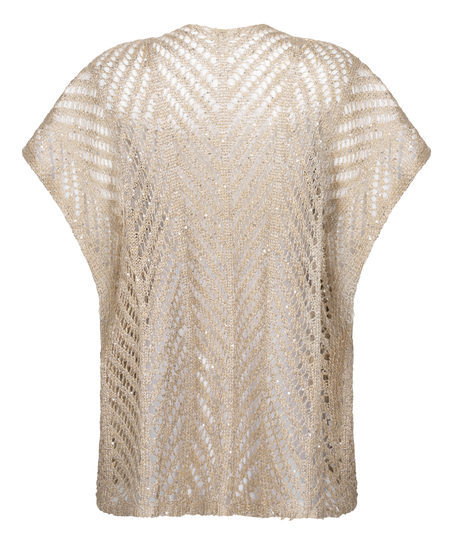 Kaftan med strandpaljett, Beige