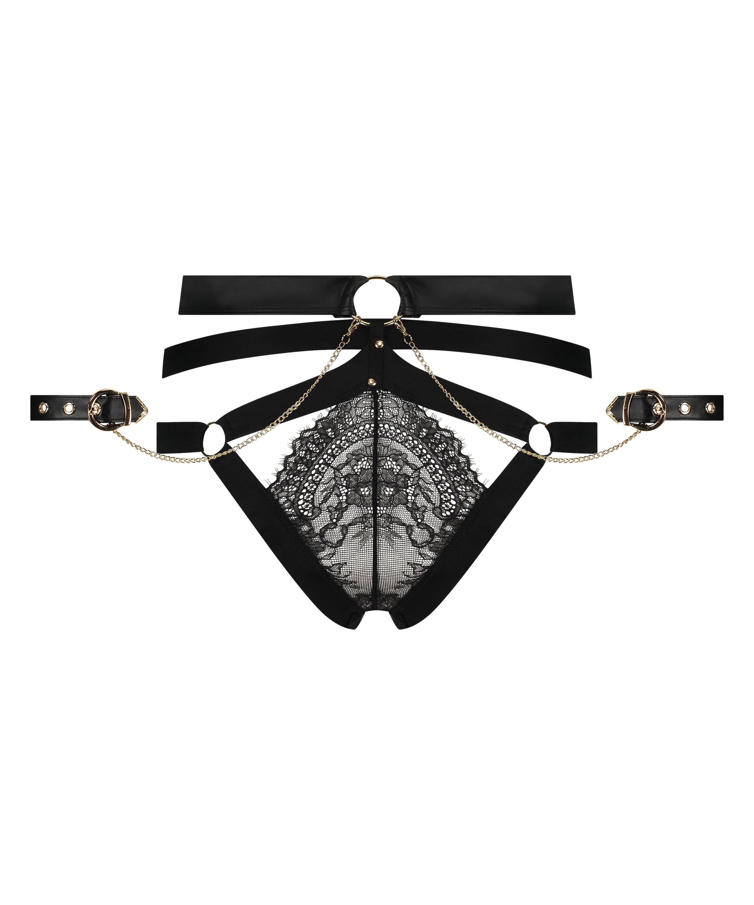 Faye high leg brasiliansk truse, Svart, main